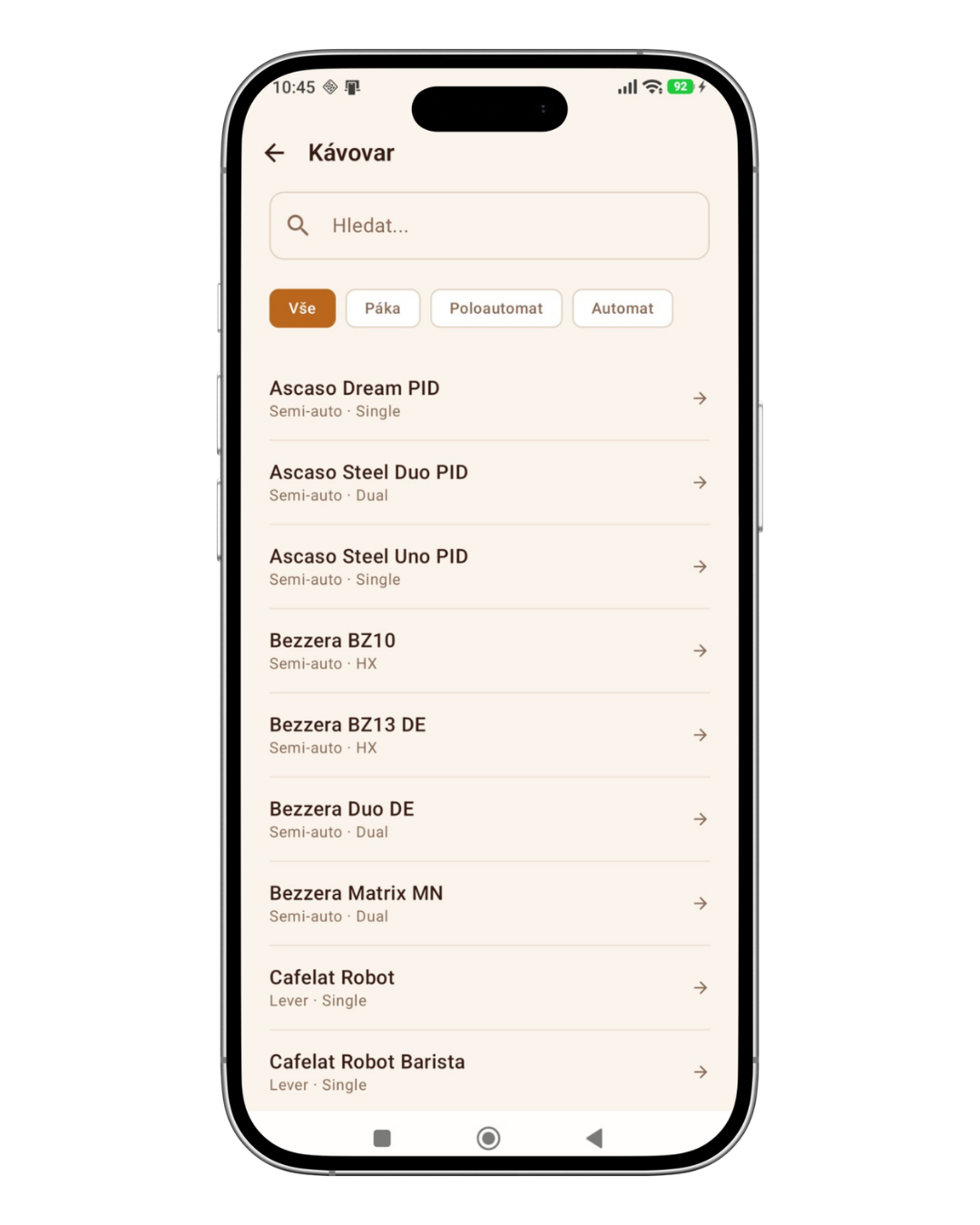 Coffee beans database